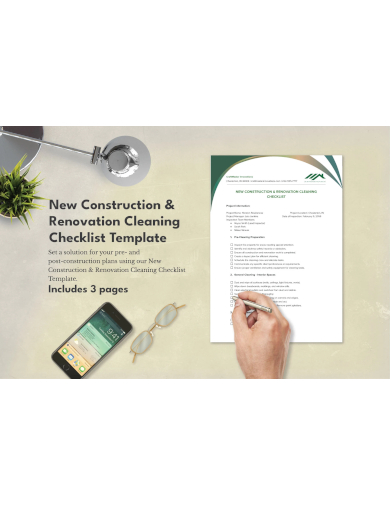 New Construction Renovation Cleaning Checklist Template