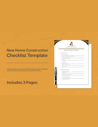 New Home Construction Checklist Template