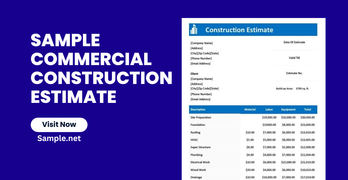 sample commercial construction estimate