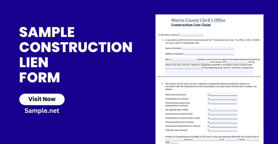 sample construction lien form
