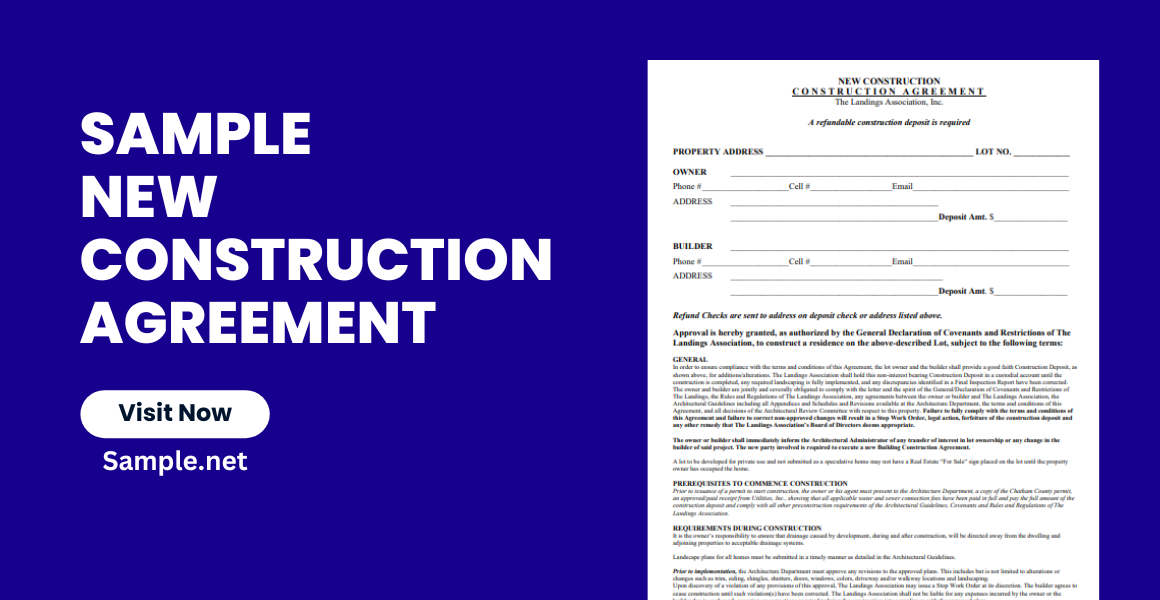 sample new construction agreement