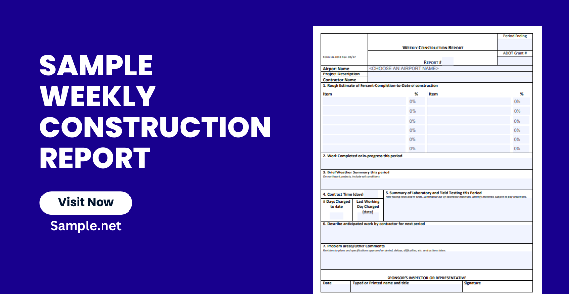 SAMPLE Weekly Construction Report