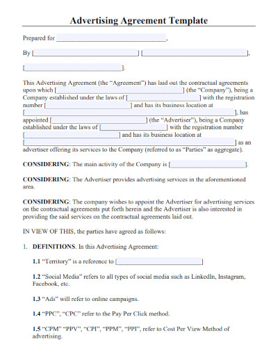 Advertising Agreement Template