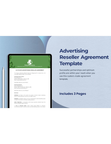 Advertising Reseller Agreement Template