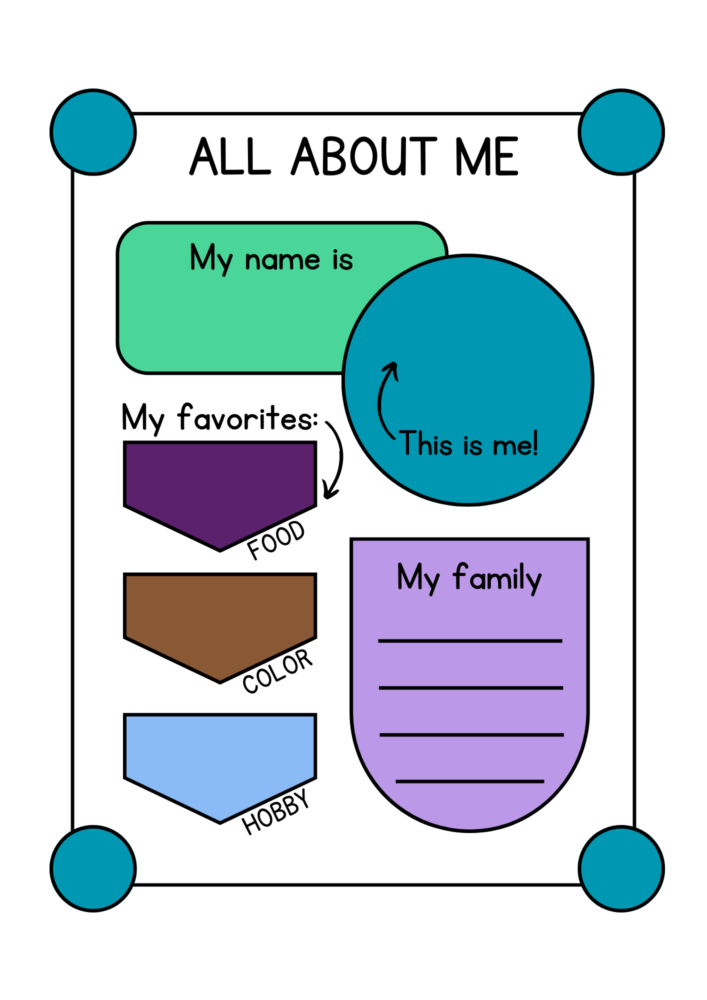 All About me Worksheet for Playgroup