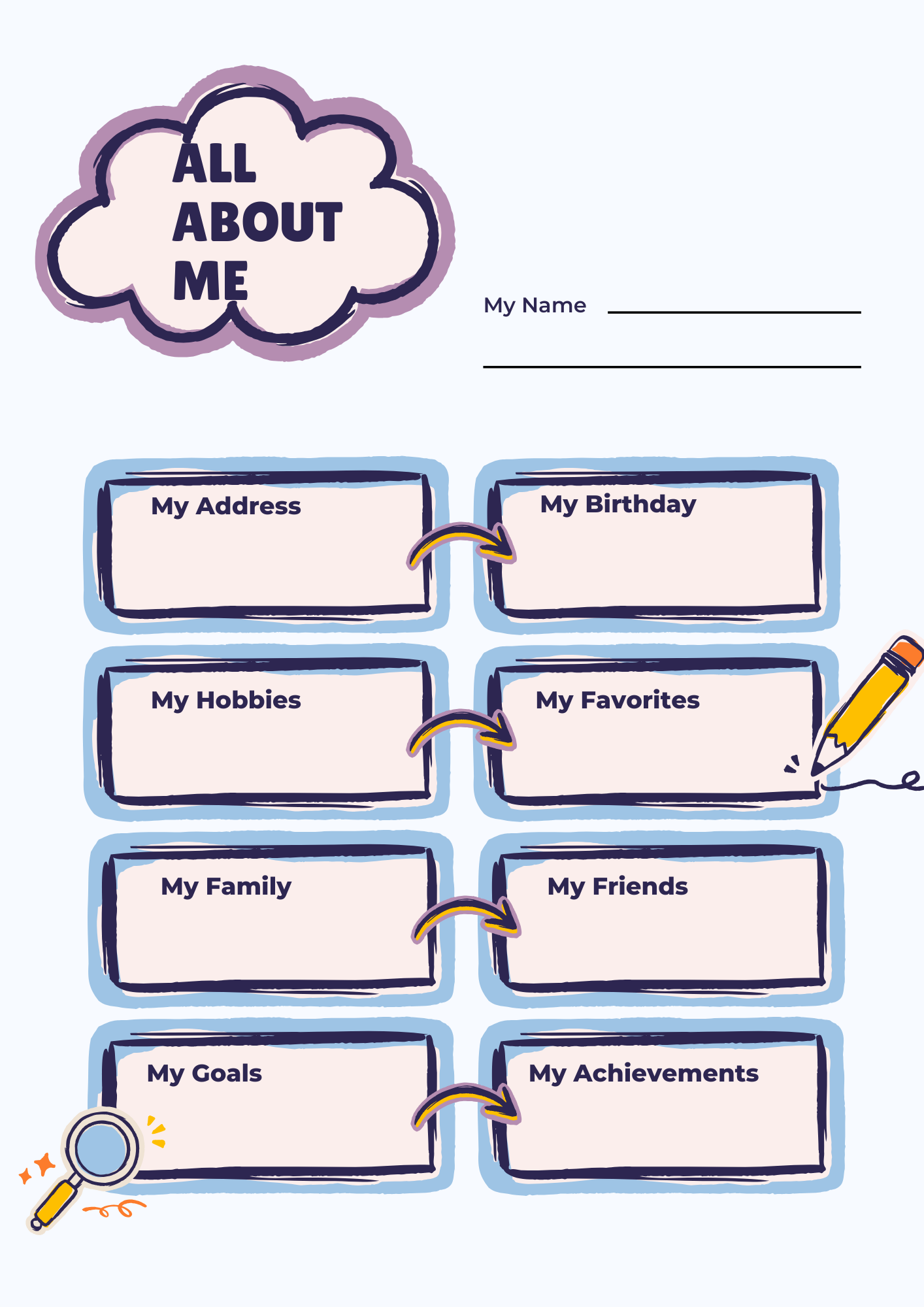 All About me Worksheet for Preschool