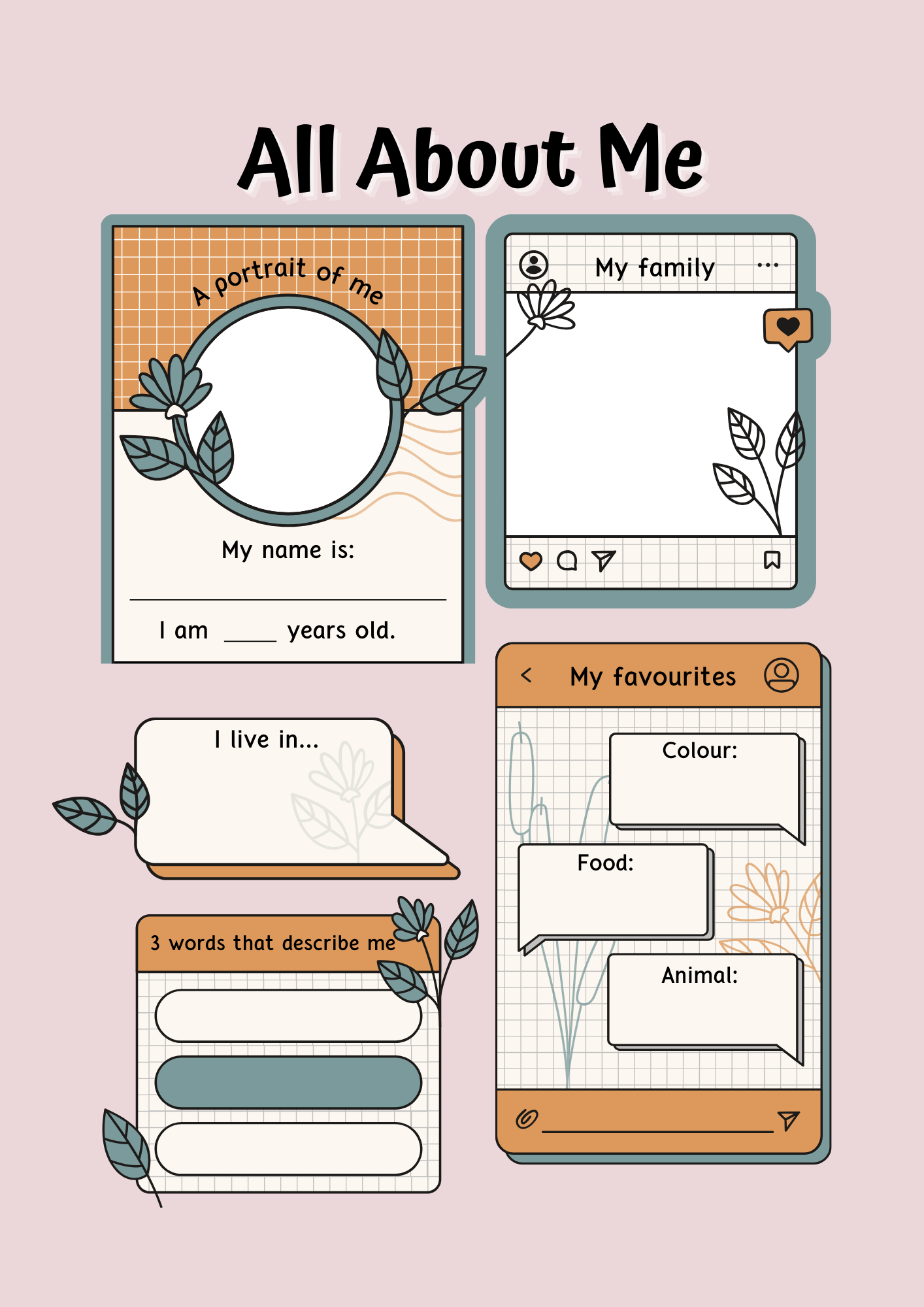 All about me Profile worksheet