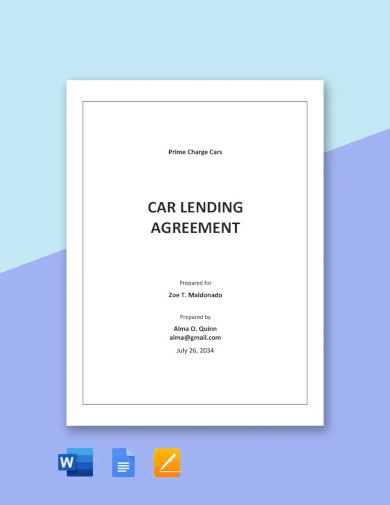 Car Lending Agreement Template
