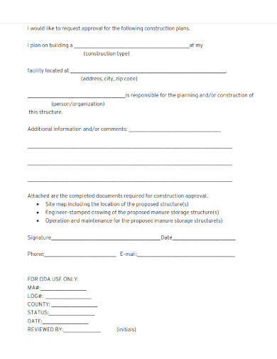 Construction Approval Request Form