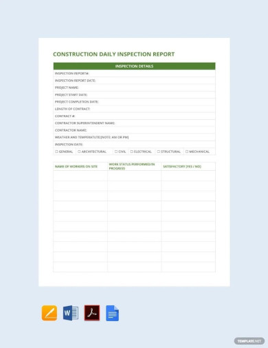 Construction Daily Inspection Report