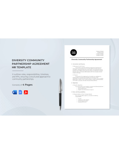 Diversity Community Partnership Agreement HR Template