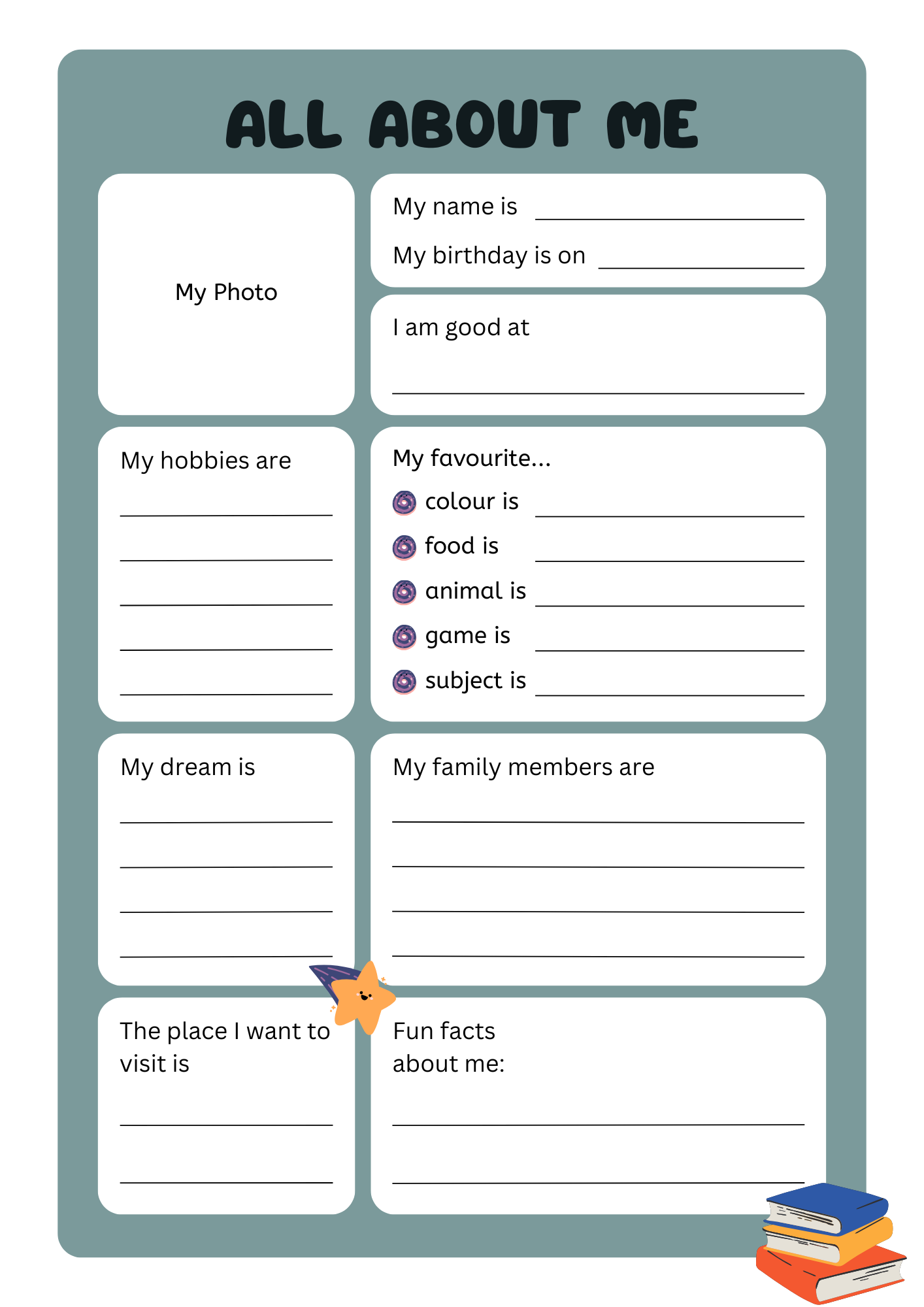 English all about me worksheet