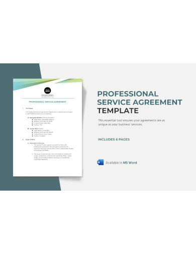 Free Professional Service Agreement Template