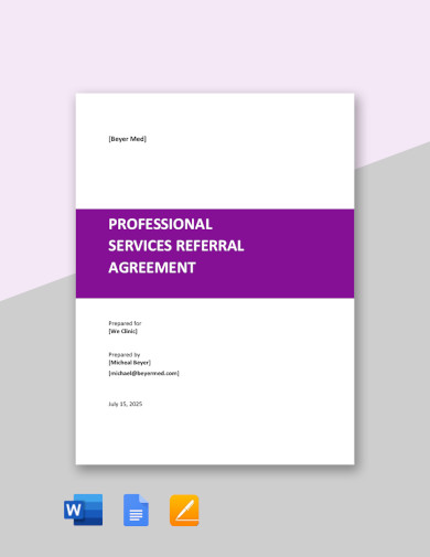 Free Professional Services Referral Agreement Template