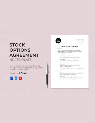 Free Stock Options Agreement HR Template