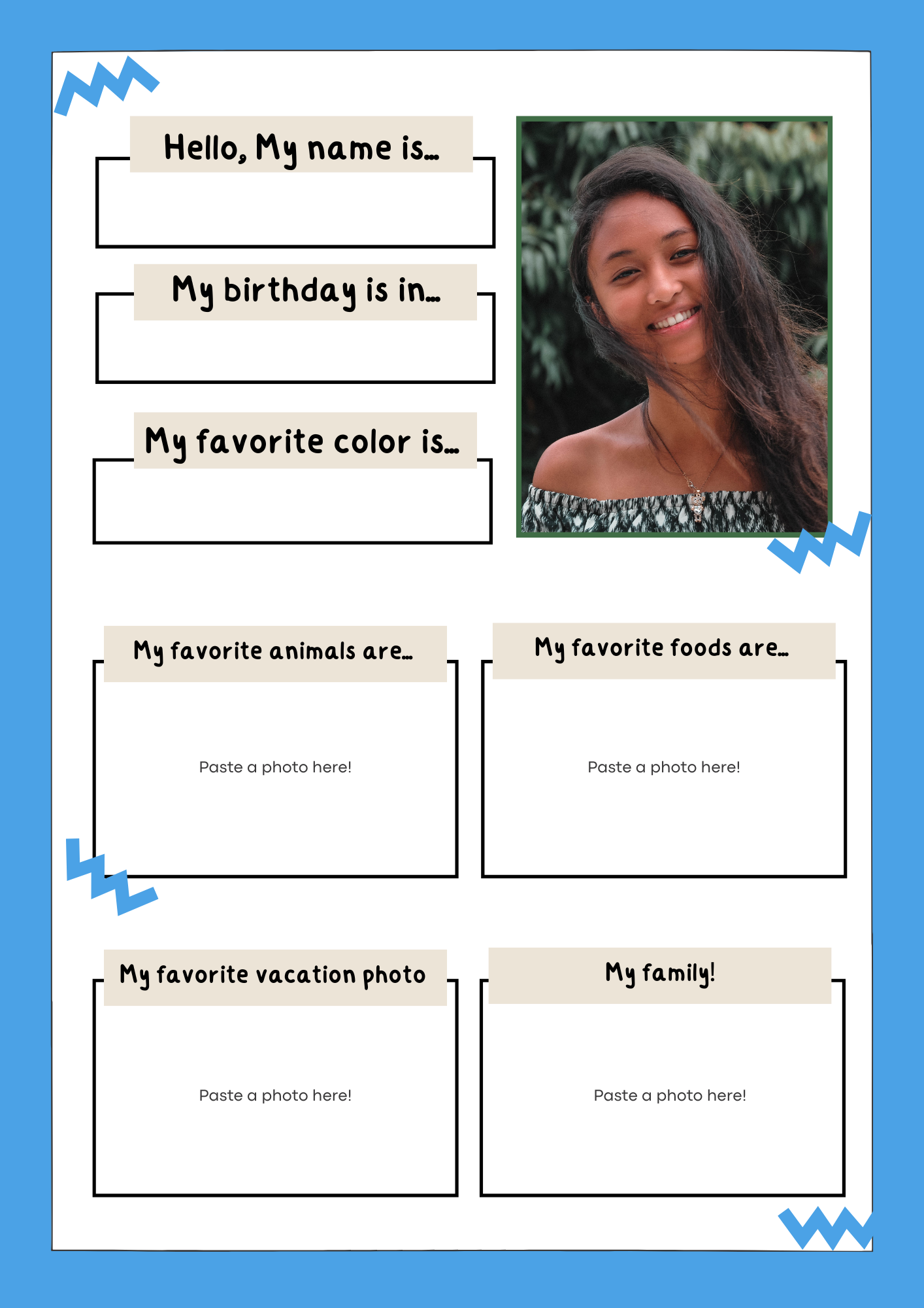 Funny all about me worksheet