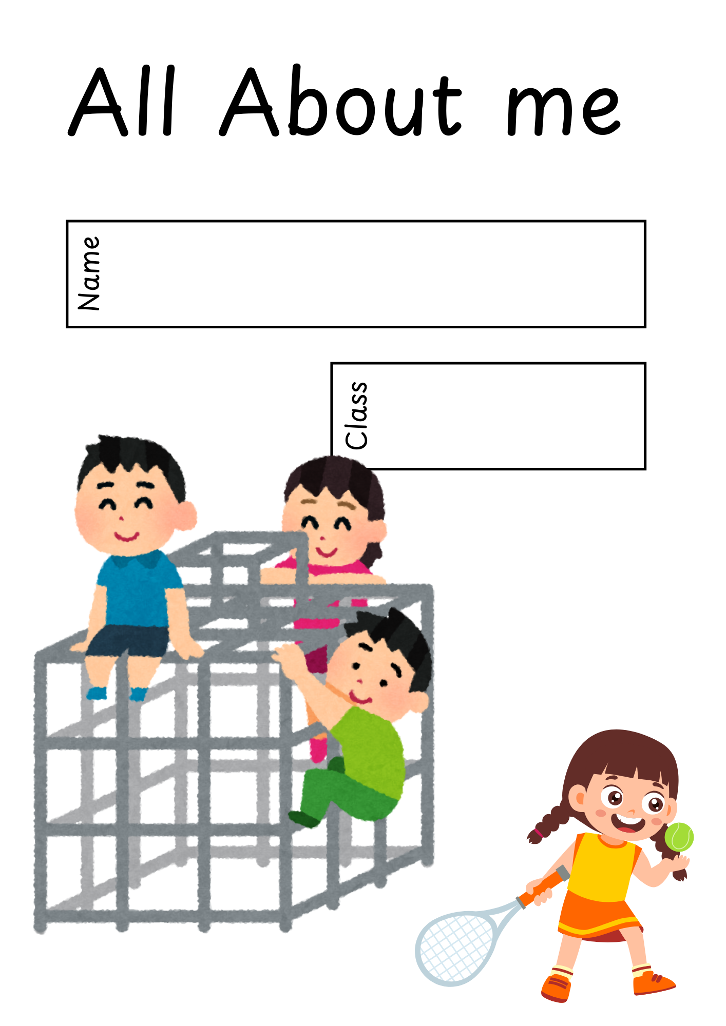 Kindergarten all about me worksheet