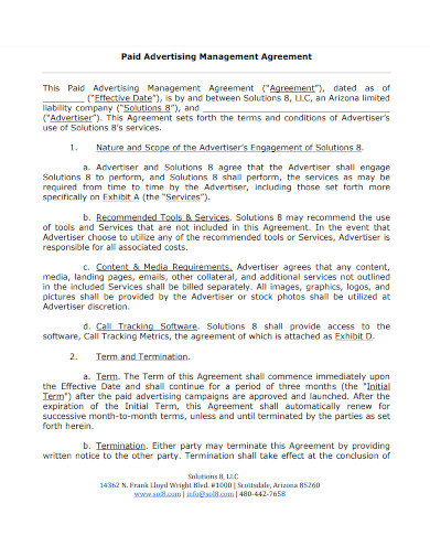 Paid Advertising Management Agreement