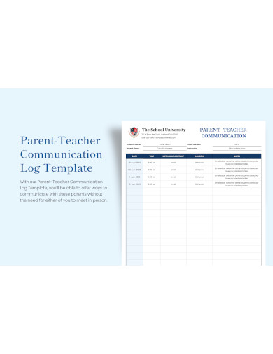 Parent Teacher Communication Log