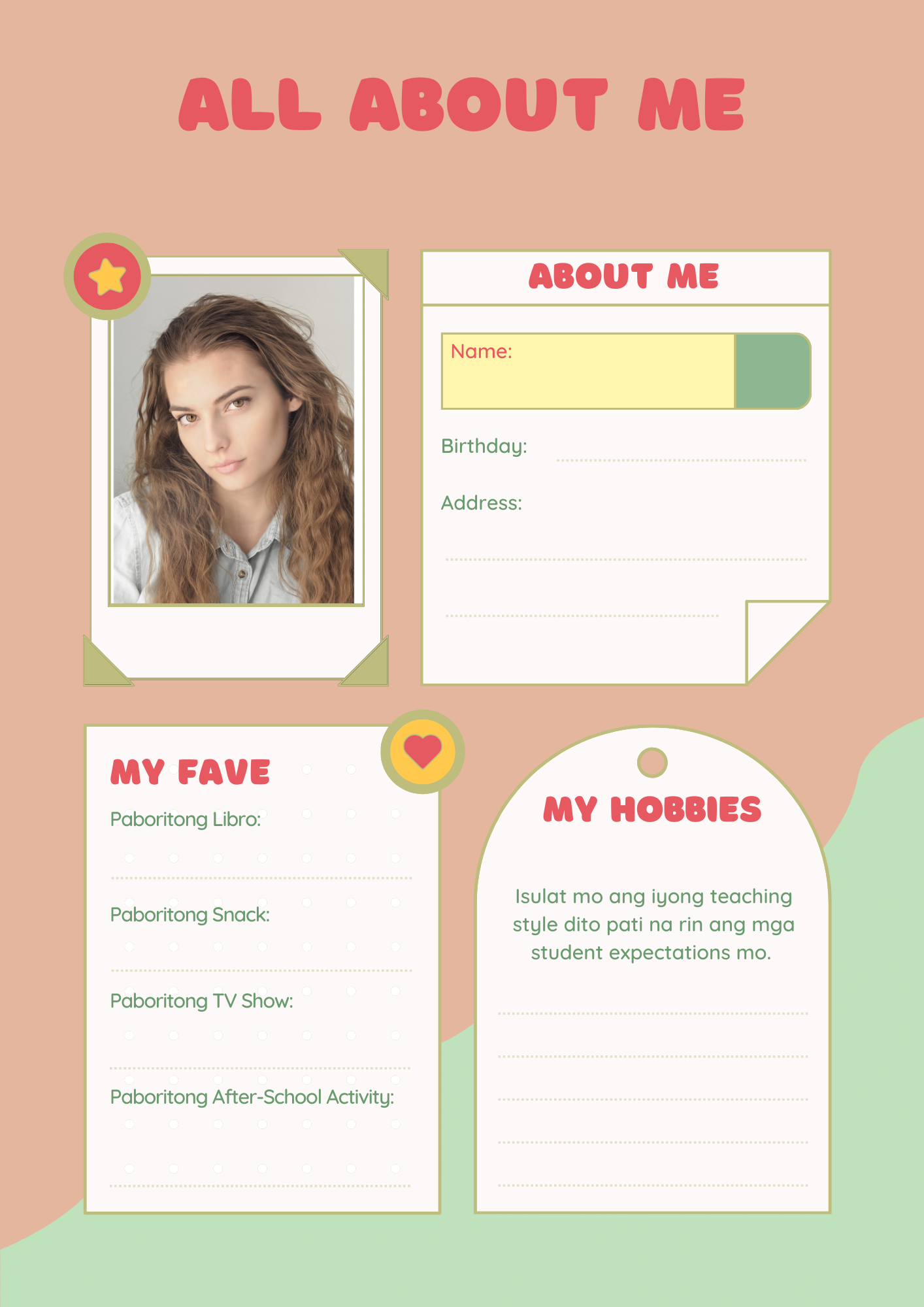 Personalized All About Me Worksheet