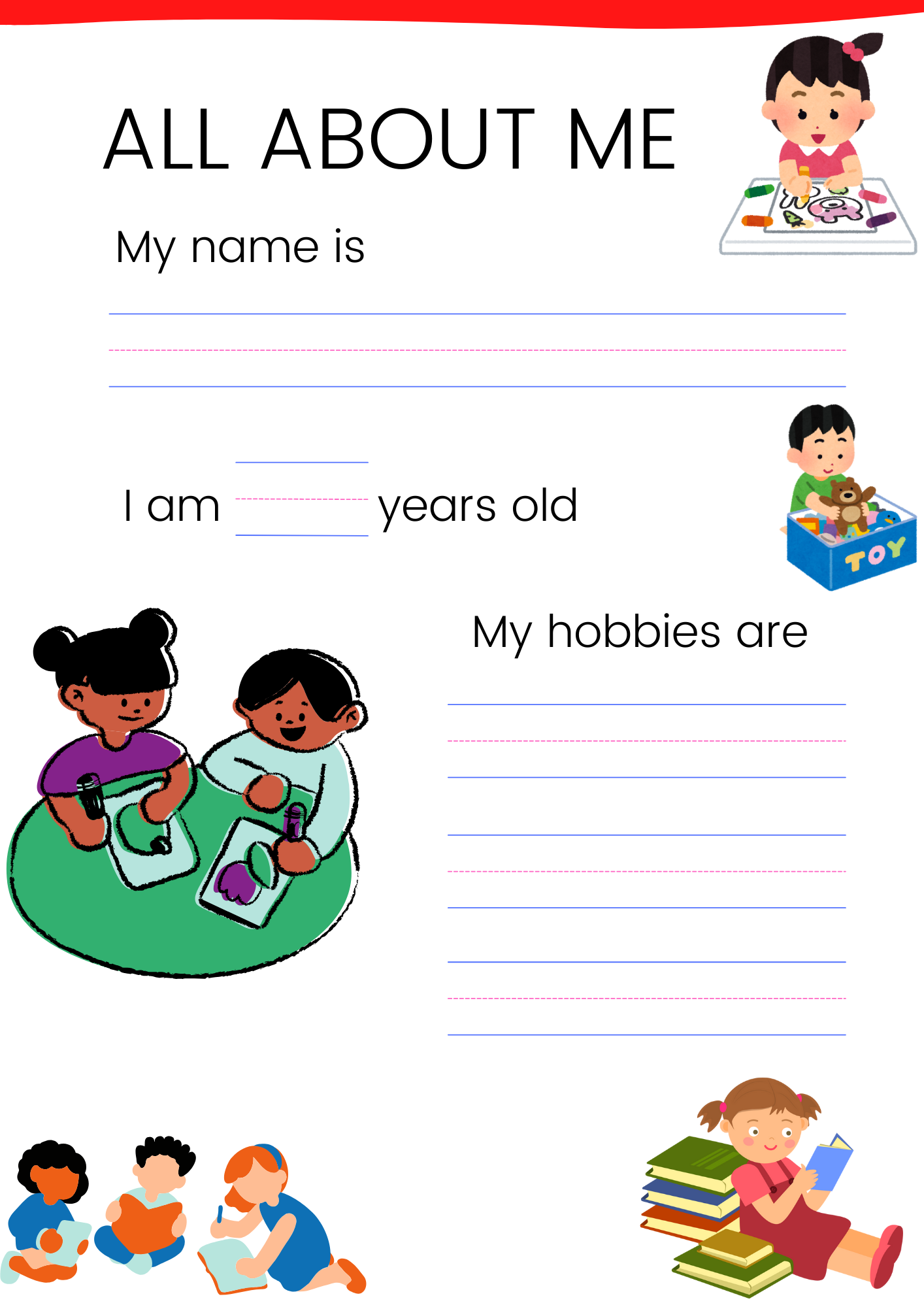 Preschool all about me Worksheet