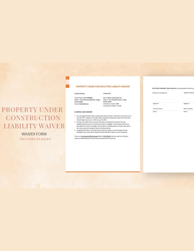 Property Under Construction Liability Waiver