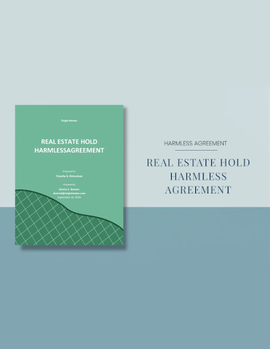 Real Estate Hold Harmless Agreement Template