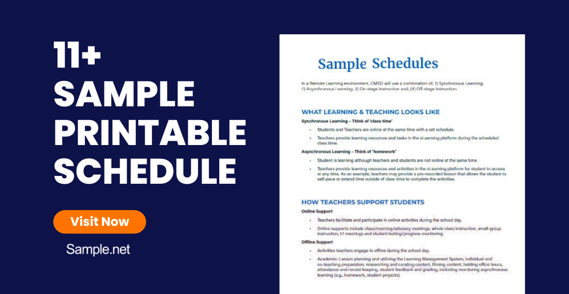 sample printable schedule 