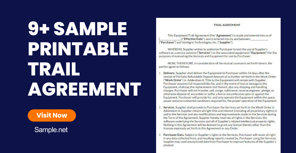 sample printable trail agreement