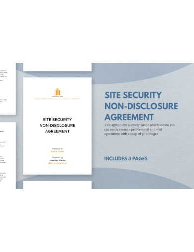 Site Security Non Disclosure Agreement