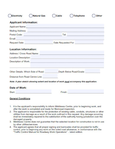 Utilities Construction Request Authorization Form