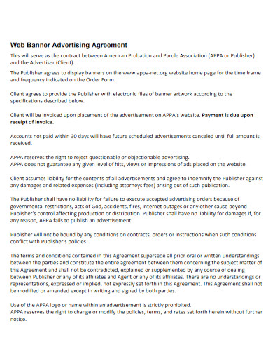 Web Banner Advertising Agreement