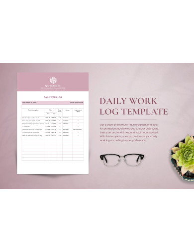 daily work log template