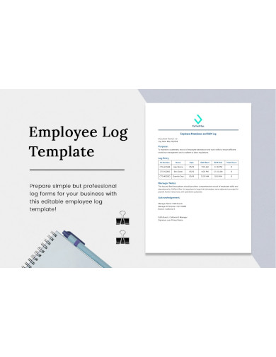 employee log template