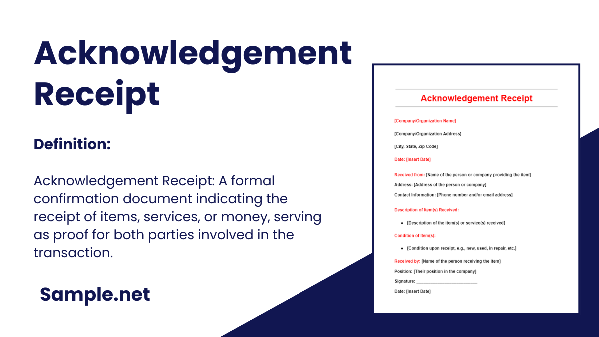 20 Sample Acknowledgement Receipts In Pdf Ms Word 3170