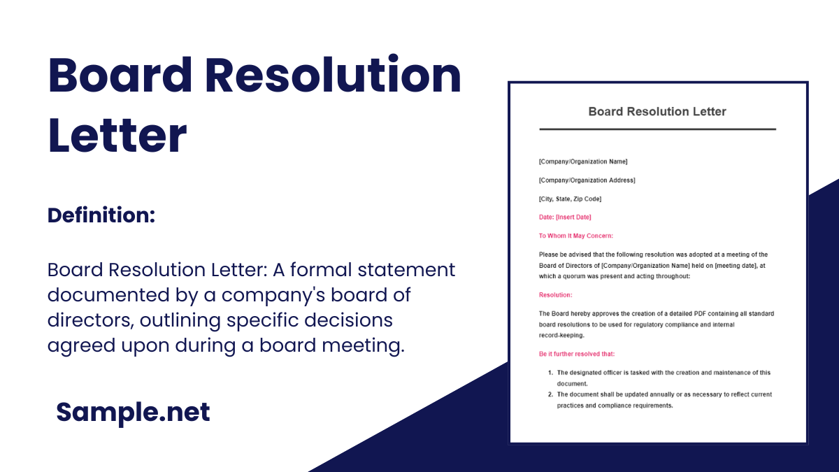 Board Resolution Letter