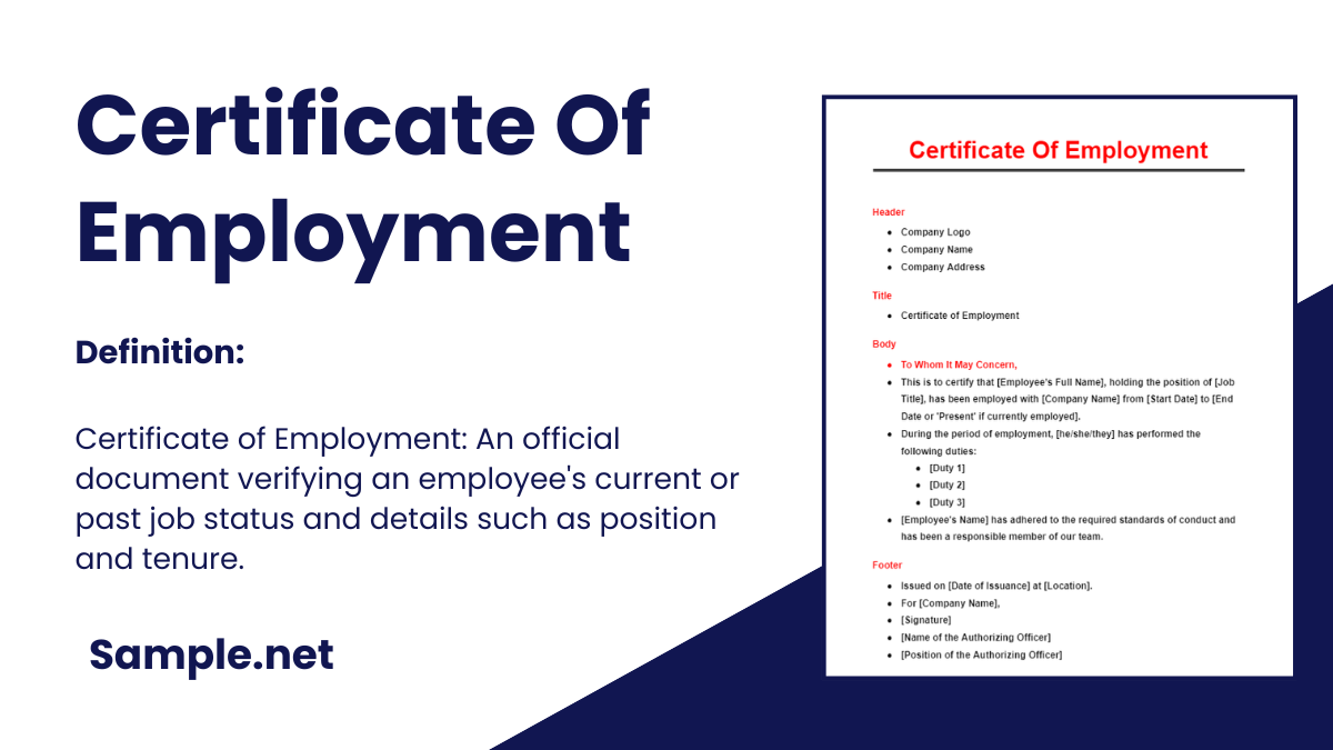 certificate of employment