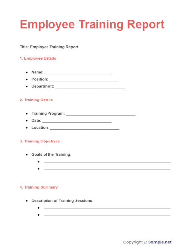 Employee Training Report