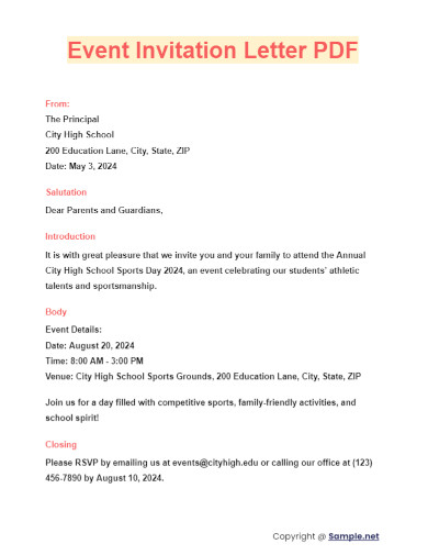 Event Invitation Letter PDF