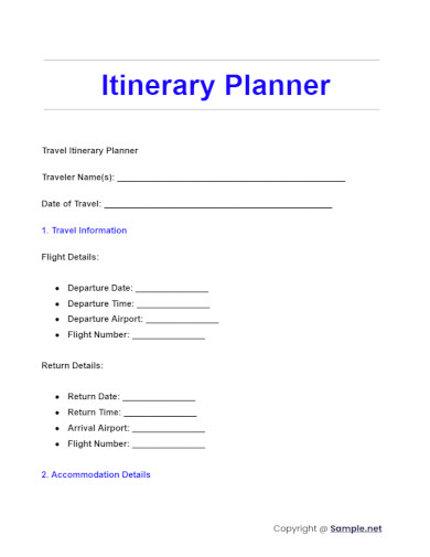 Itinerary Planner