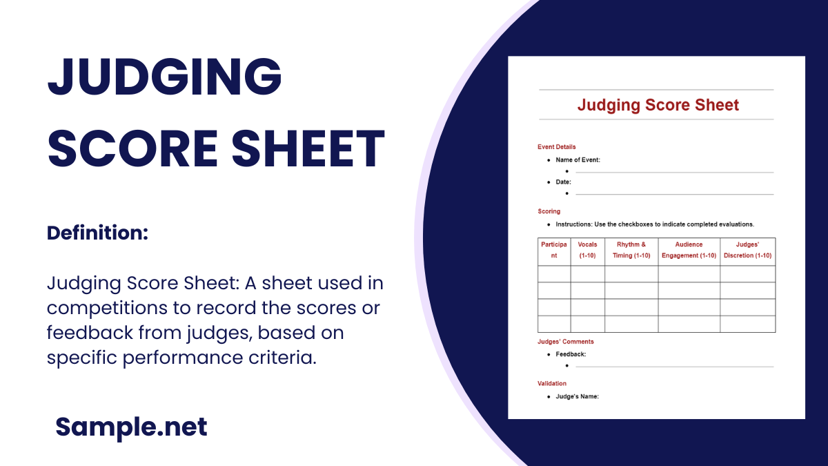 Judging Score Sheet