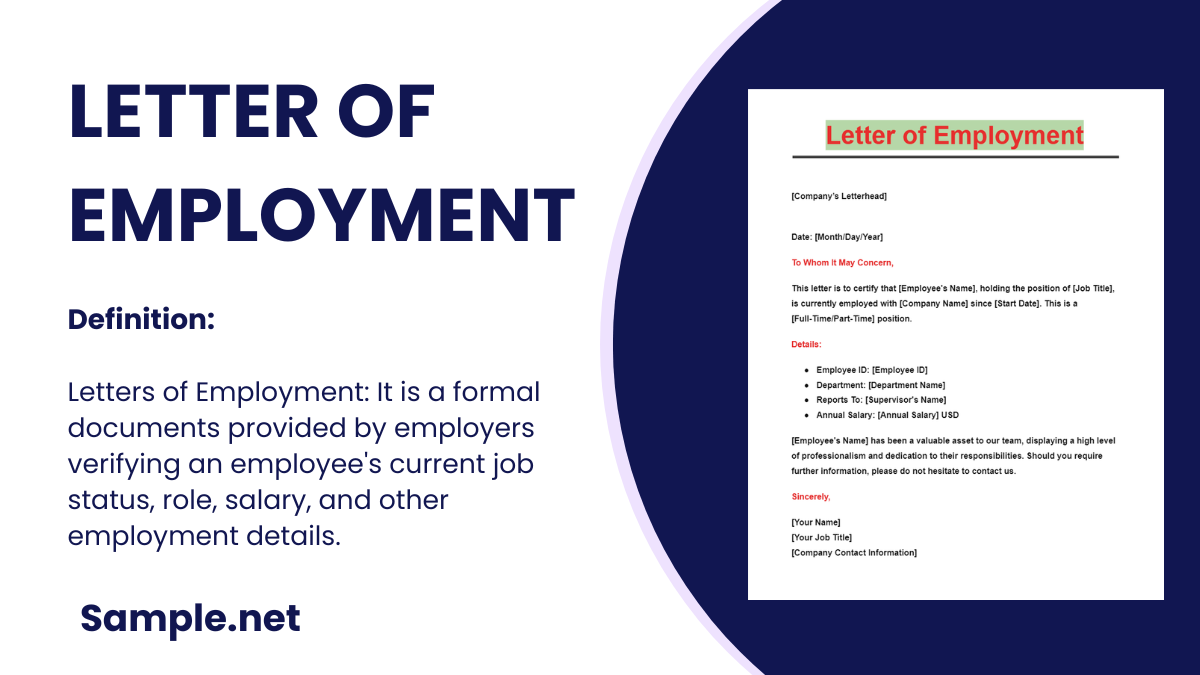 FREE 63+ Letter of Employment Sample, PDF, MS Word, Google Docs ...