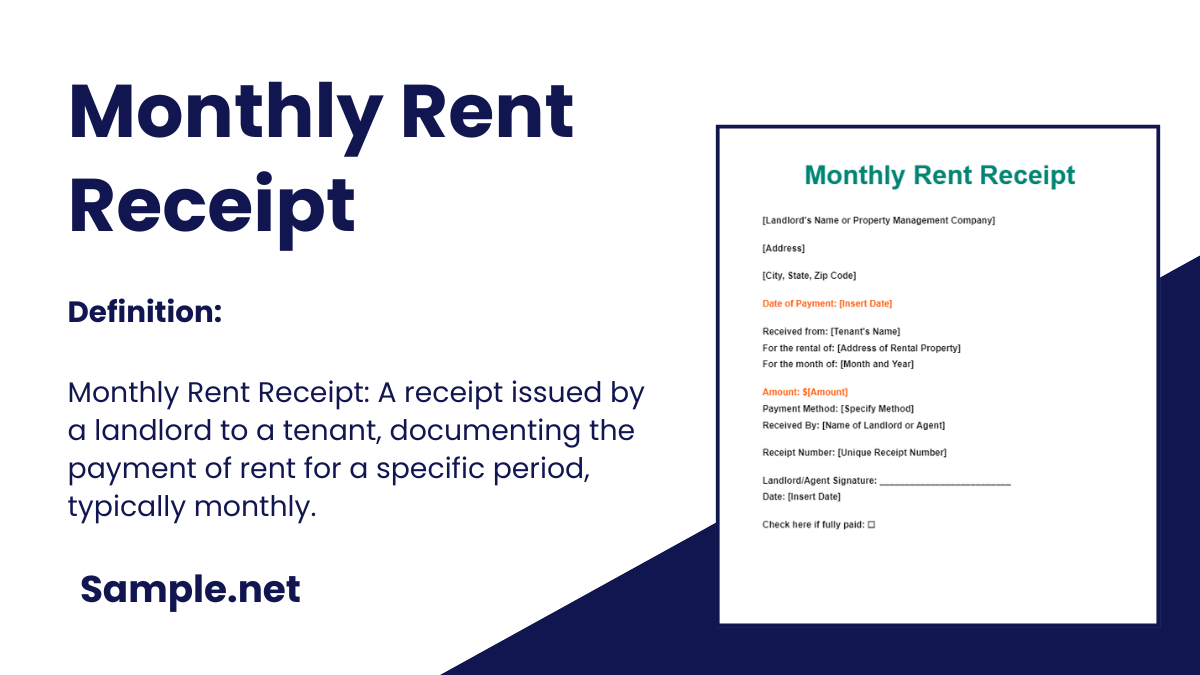 monthly rent receipt