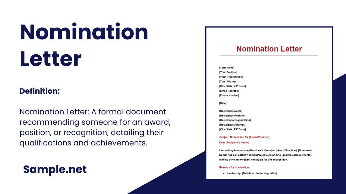 Nomination Letter