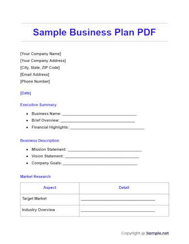 Sample Business Plan PDF