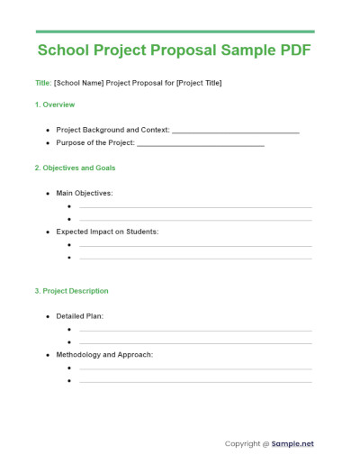 School Project Proposal Sample PDF