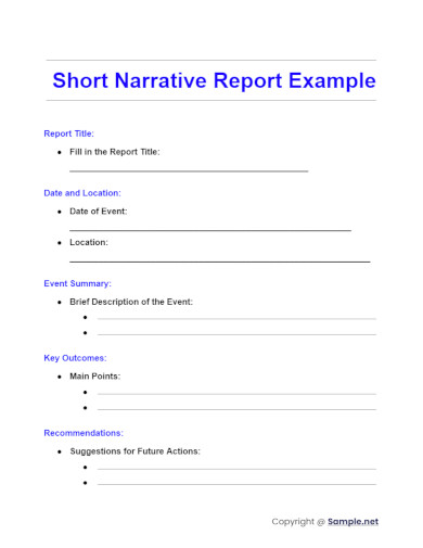 Short Narrative Report Example