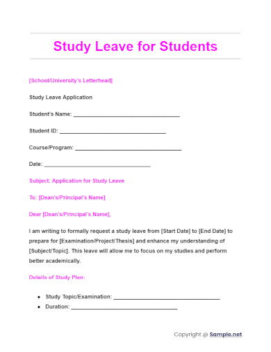 Study Leave for Students