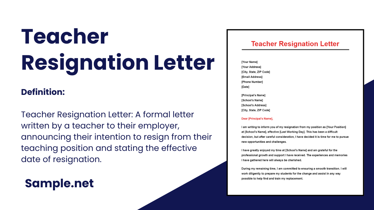 teacher resignation letter