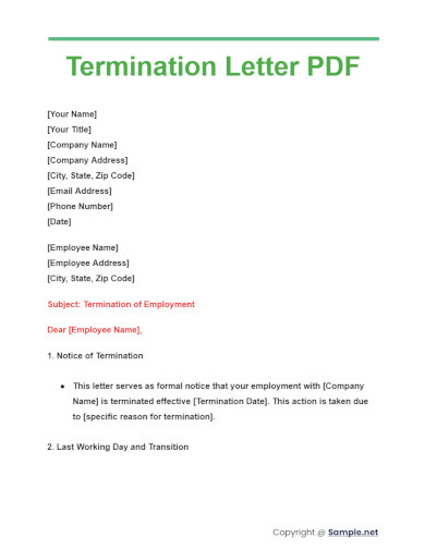 Termination Letter PDF